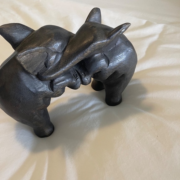 Hand Carved Playing Elephants - Picture 3 of 3